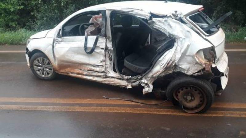 Acidente envolve caminhão e automóvel na RS-168 entre São Luiz Gonzaga e Bossoroca