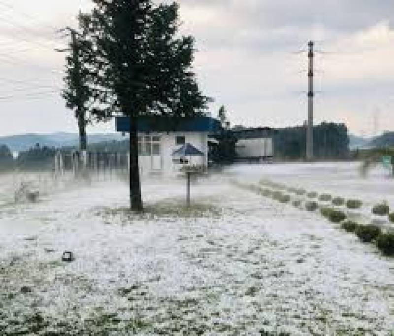 Chuva de granizo deixa camada volumosa de gelo em cidade de SC