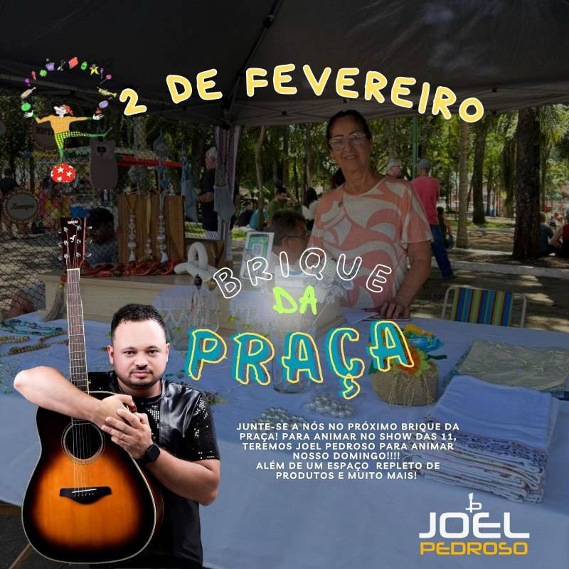 Músico Joel Pedroso é atração n o Brique da Praça dia 02, em Santo Ângelo