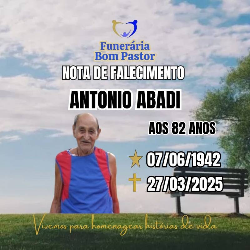 Familiares participam o falecimento do Senhor ANTONIO ABADI