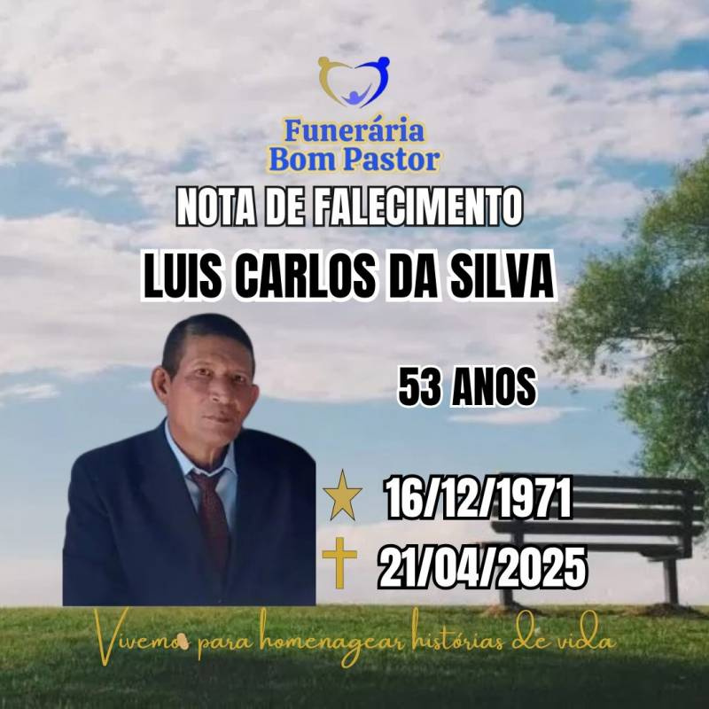 Familiares participam o falecimento do Senhor LUIS CARLOS DA SILVA
