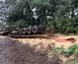 Carreta tombou na ERS 207 entre Crissiumal e Humaitá