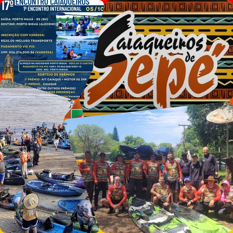 Caiaqueiros de Sepé representam Santo Ângelo em evento Internacional em Porto Mauá