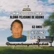 Familiares participam o falecimento da senhora Aldina Feliciano de Aquino
