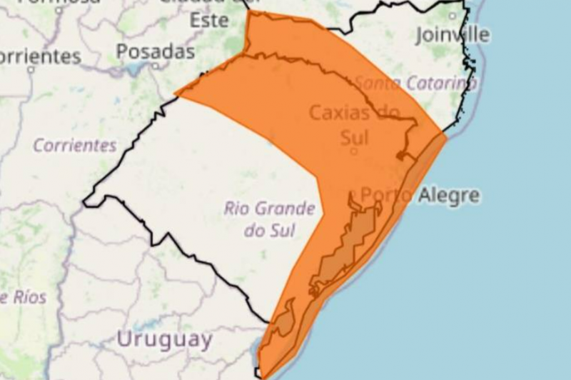 Alerta de tempestade: INMET emite aviso de perigo para o Noroeste Gaúcho nesta quarta-feira (11)