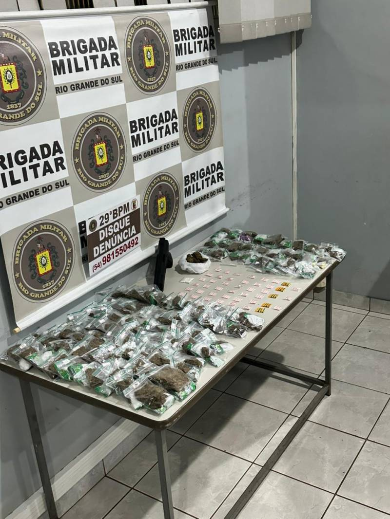 Grande operação da Brigada Militar resulta em prisão e grande apreensão de drogas em Ijuí