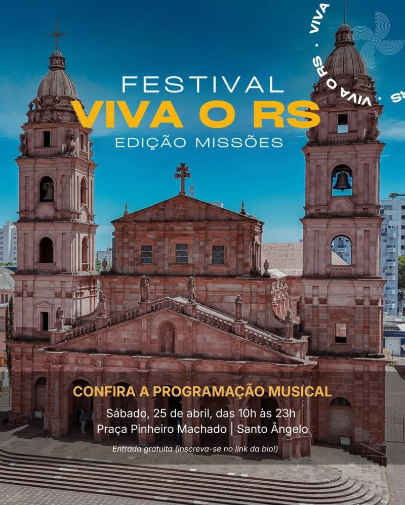 Viva o RS terá intensa programação musical em Santo Ângelo; a entrada é gratuita mediante inscrição