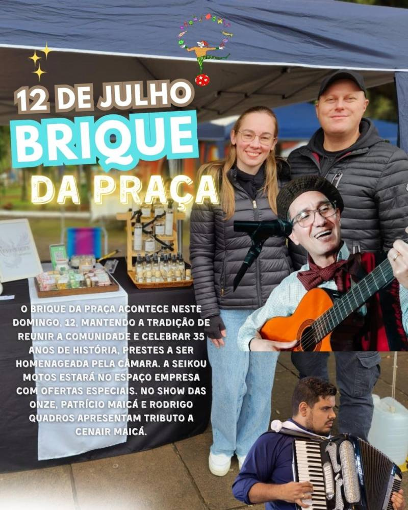 Tributo a Cenair Maicá e homenagens marcam Brique da Praça no domingo,12