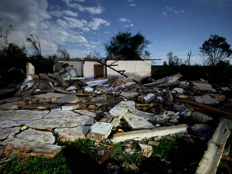 Vendaval provoca destruição na Região das Missões e deixa famílias desabrigadas no interior de Giruá