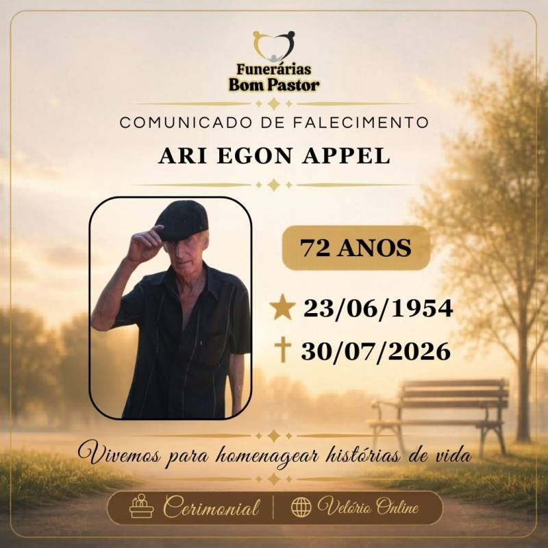 Familiares participam o falecimento de ARI EGIN APPEL
