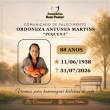 Familiares participam o falecimento de Ordoneza Antunes Martins, conhecida como “Pequena