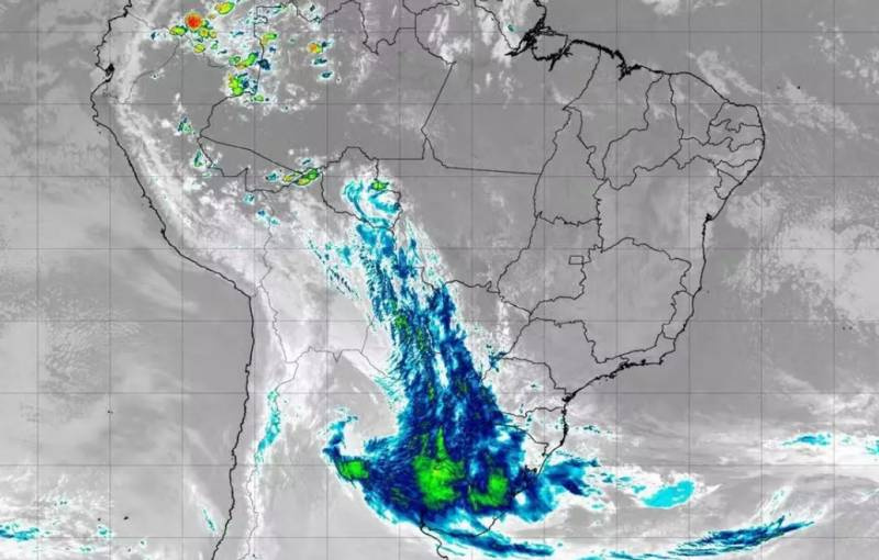 Ciclone extratropical se forma entre o Rio Grande do Sul e o Uruguai