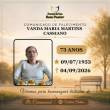 Familiares participam o falecimento de Vanda Maria Martins Cassiano