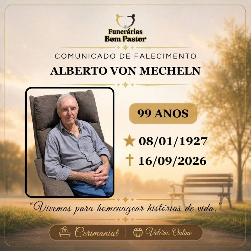 Familiares participam o falecimento de ALBERTO VON MECHELN
