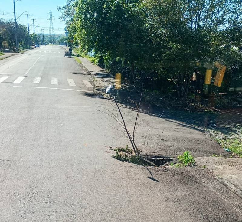 Perigo no Bairro Cristal: boca de lobo sem proteção preocupa comunidade