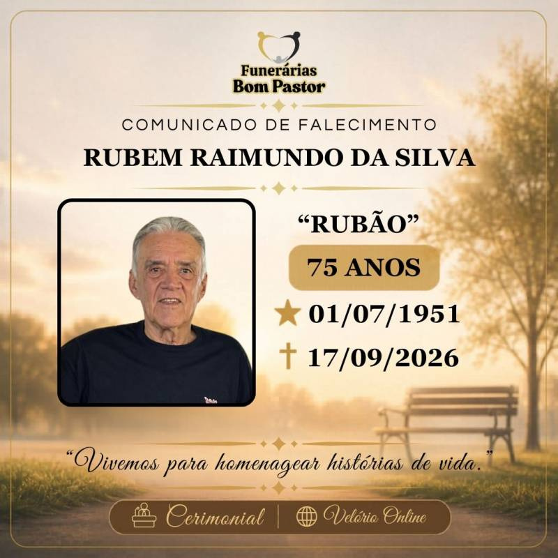 Familiares participam o falecimento de RUBEM RAIMUNDO DA SILVA, conhecido como “RUBÃO”