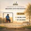 Familiares participam o falecimento do Senhor ARLINDO ANTUNES MACIEL
