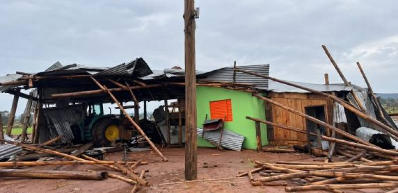 Possível tornado provoca destruição na zona rural de Alegrete, na Fronteira Oeste do RS