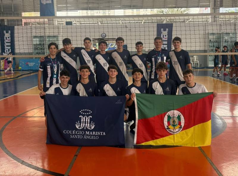 Vôlei Masculino do Colégio Marista Santo Ângelo estreia com duas vitórias na Olimpíada Nacional em São Paulo