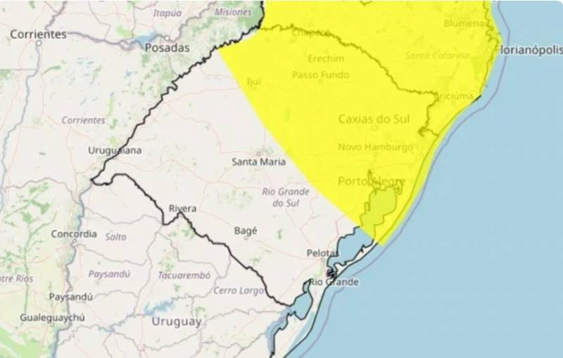 Inmet emite alerta de tempestade para regiões do Rio Grande do Sul