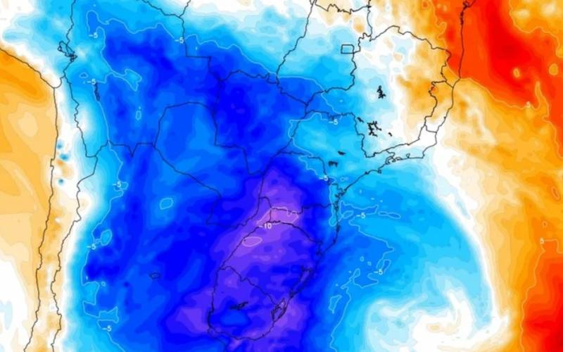 Ciclone empurra ar frio e derruba mínimas abaixo de 10ºC no RS na próxima semana