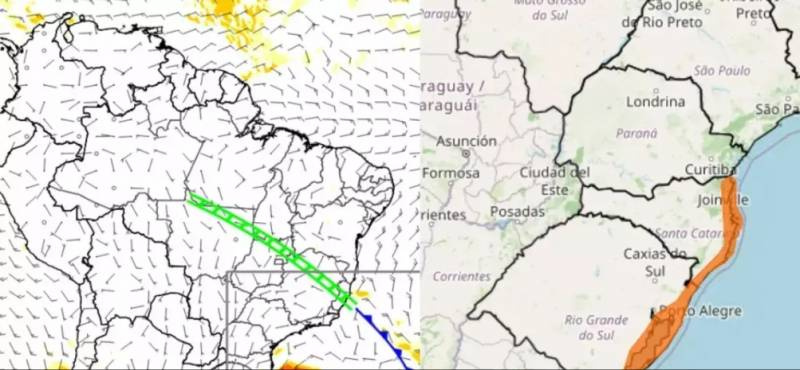 Ciclone extratropical provoca alerta para ventos costeiros no Rio Grande do Sul e em Santa Catarina
