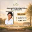 Familiares participam o falecimento de Maria Luiza Moraes do Nascimento