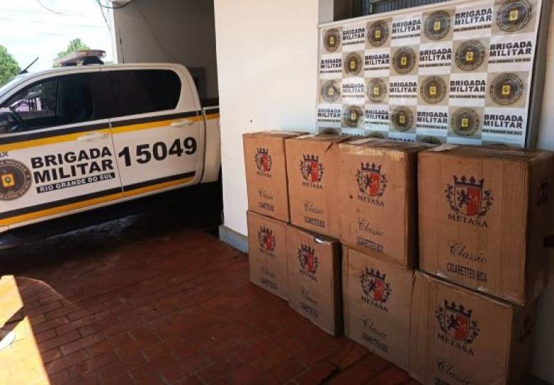 Brigada Militar apreende 4 mil maços de cigarros contrabandeados em Tuparendi