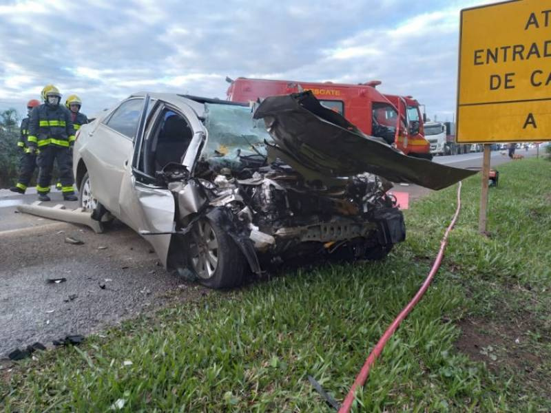 Acidente com veículo de Panambi, deixa uma vítima fatal na BR 158 em Cruz Alta