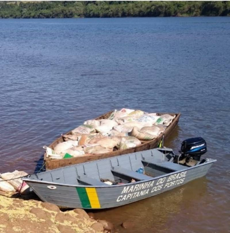 Delegacia Fluvial de Uruguaiana apreende 6 toneladas de soja no Rio Uruguai