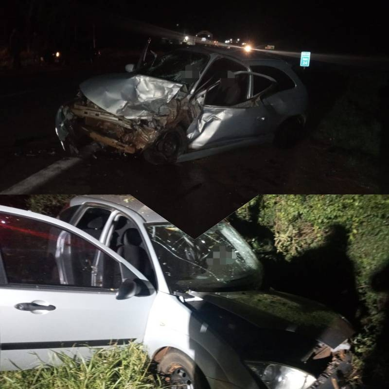 Colisão frontal na ERS 155 deixa 6 pessoas feridas, em Ijui