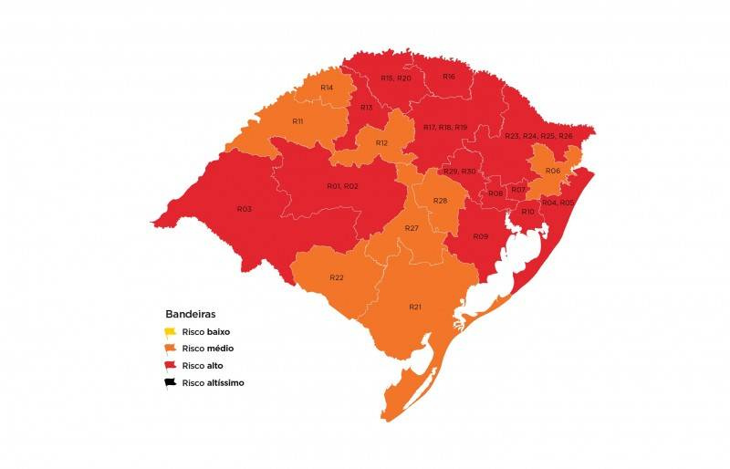 Governo do RS recebe 15 pedidos de reconsideração de regiões em bandeira vermelha no E