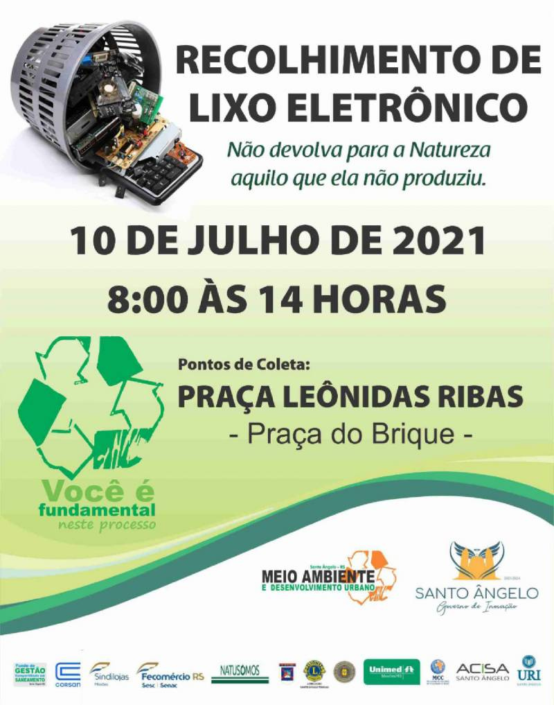 Sábado tem recolhimento de lixo eletrônico na Praça do Brique