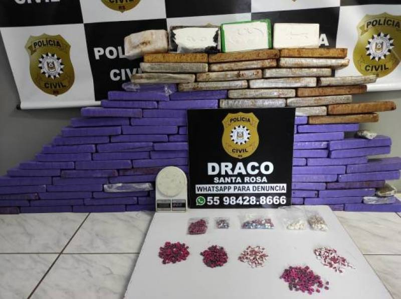 Droga apreendida pela DRACO era de facção criminosa de Santa Rosa