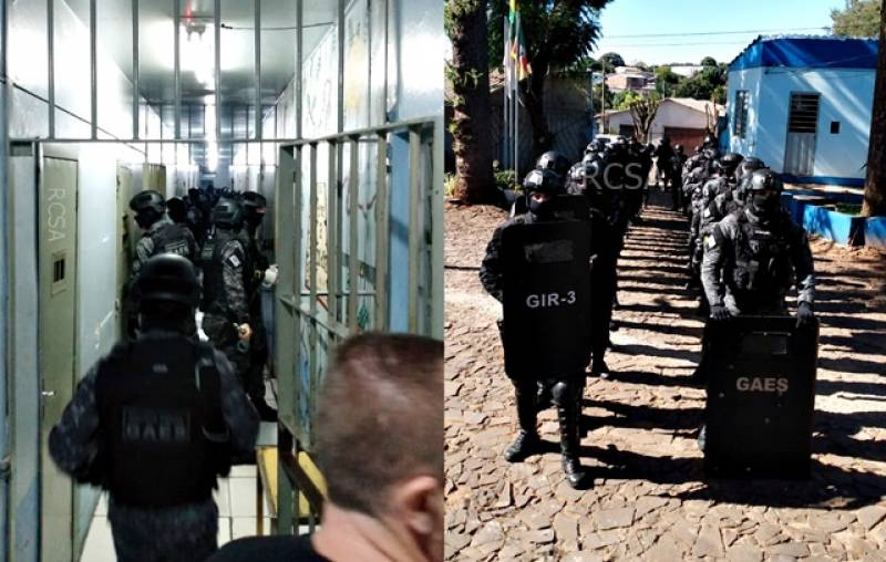 GAES e Terceira Região da Susepe realizam revista no presídio de Santa Rosa e transferem líderes