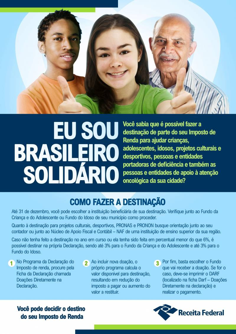 Receita Federal: Campanha:  Eu sou brasileiro solidário